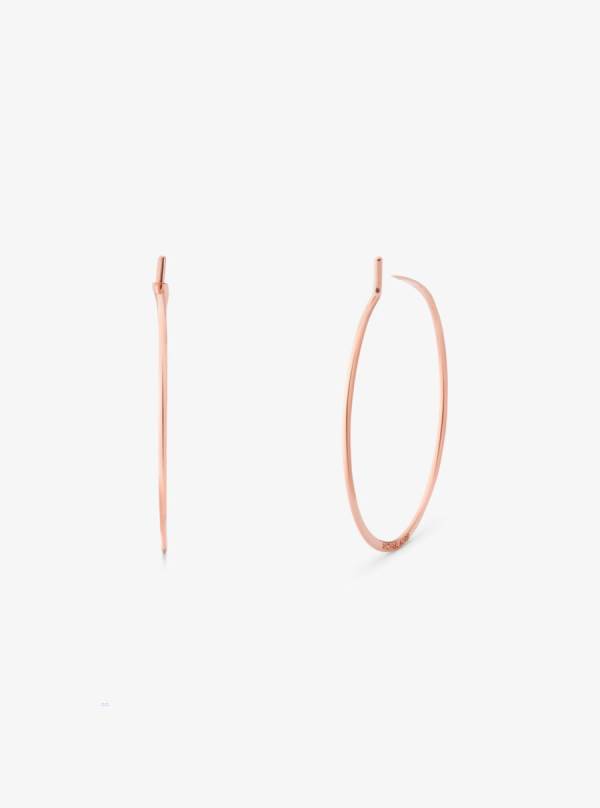 Damske Nausnice Michael Kors Precious Metal-Plated Sterling Silver Whisper Mini Hoop Ruzove Zlate - Šperky Michael Kors Obchod | EIZHO-8302